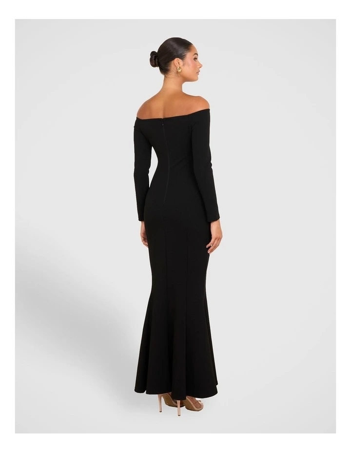 Eliana Off Shoulder Gown in Black image 2