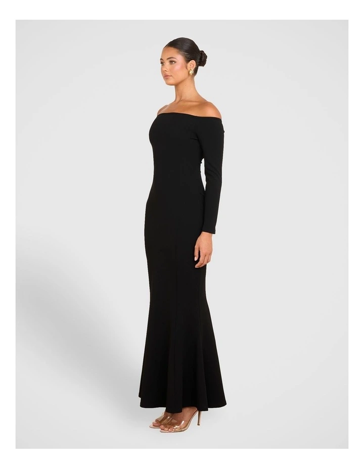 Eliana Off Shoulder Gown in Black image 3