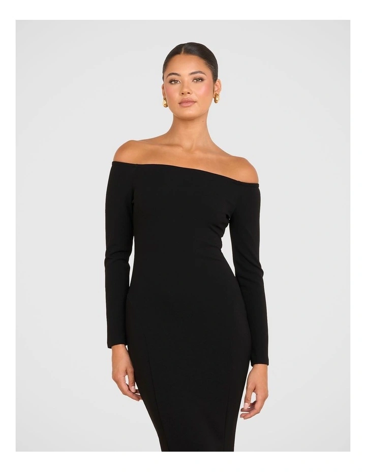 Eliana Off Shoulder Gown in Black image 4
