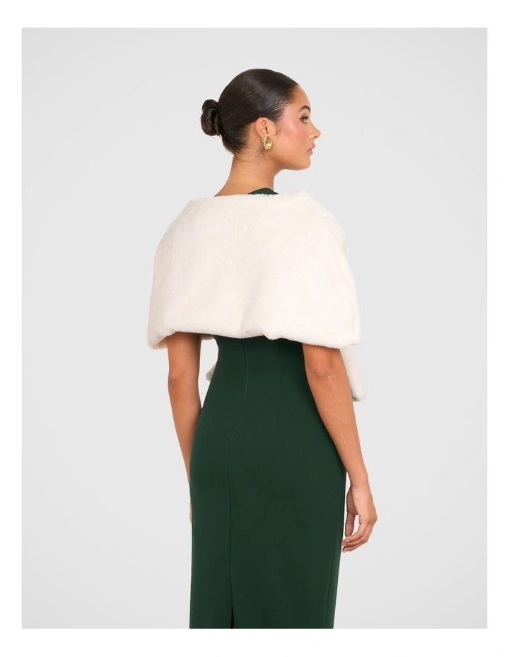 Elina Faux Fur Stole in Cream image 2