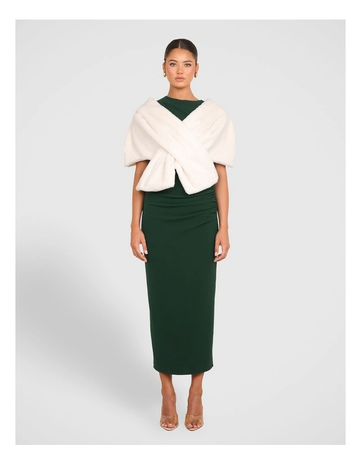 Elina Faux Fur Stole in Cream image 5