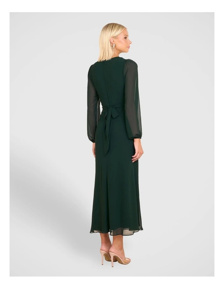 Alikki Wrap Front Maxi Dress in Green image 2