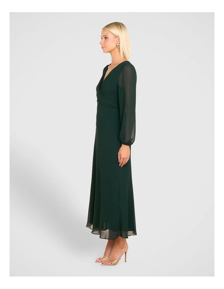 Alikki Wrap Front Maxi Dress in Green image 3