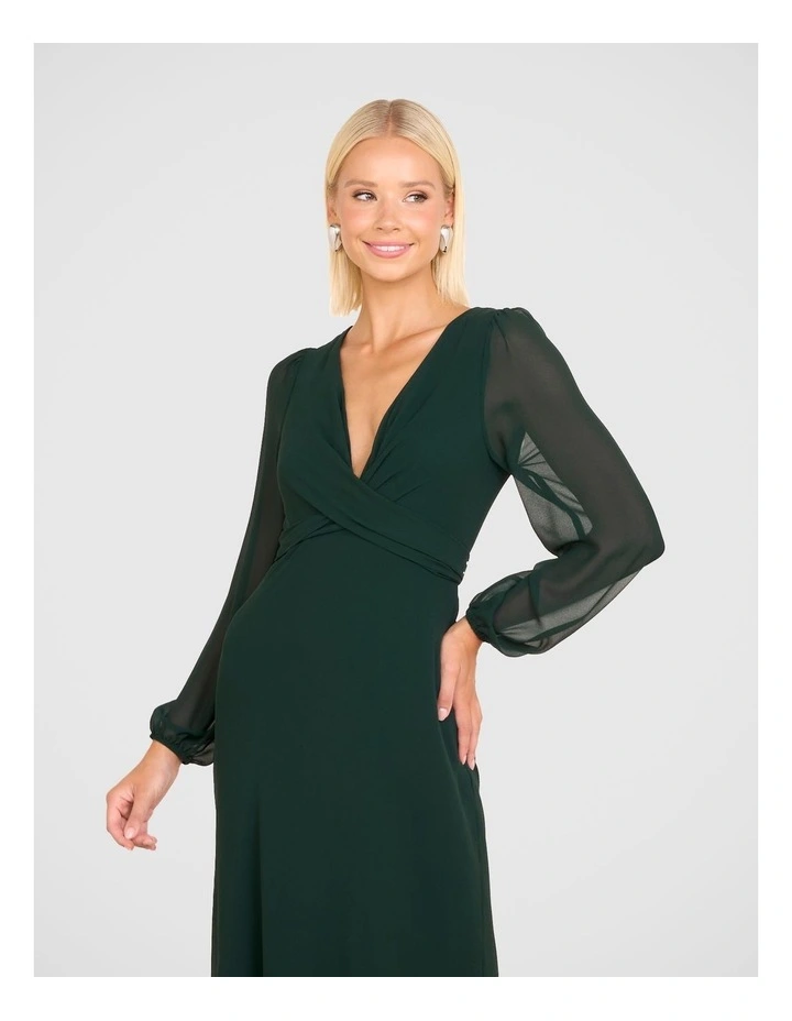 Alikki Wrap Front Maxi Dress in Green image 4