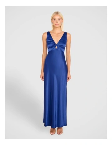 Linda Twist Front Gown in Cobalt