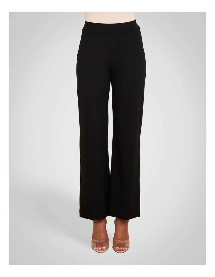 Palmer Wide Leg Ponte Pant in Black image 1
