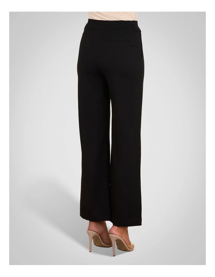 Palmer Wide Leg Ponte Pant in Black image 2