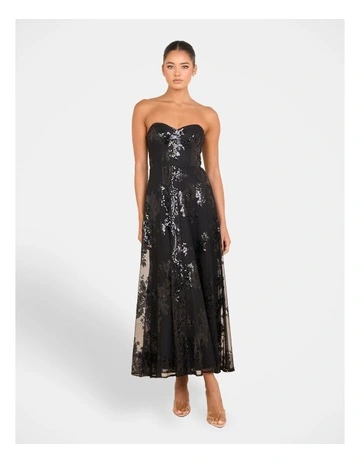Zalia Sweetheart Strapless Gown in Black