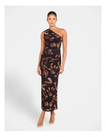 True One Shoulder Maxi Dress in Print
