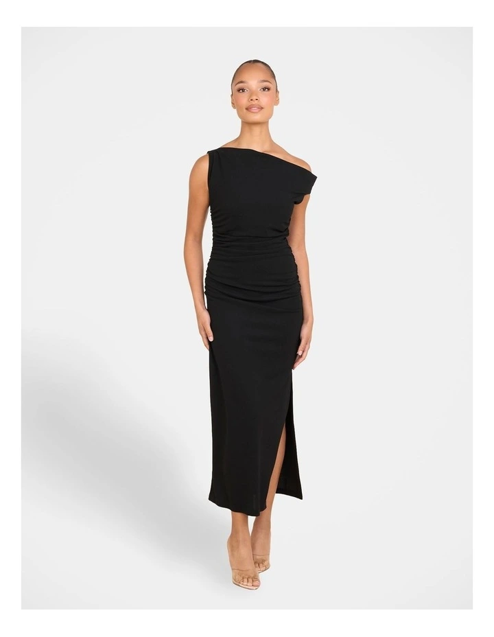 Analiese One Shoulder Dress in Black image 1