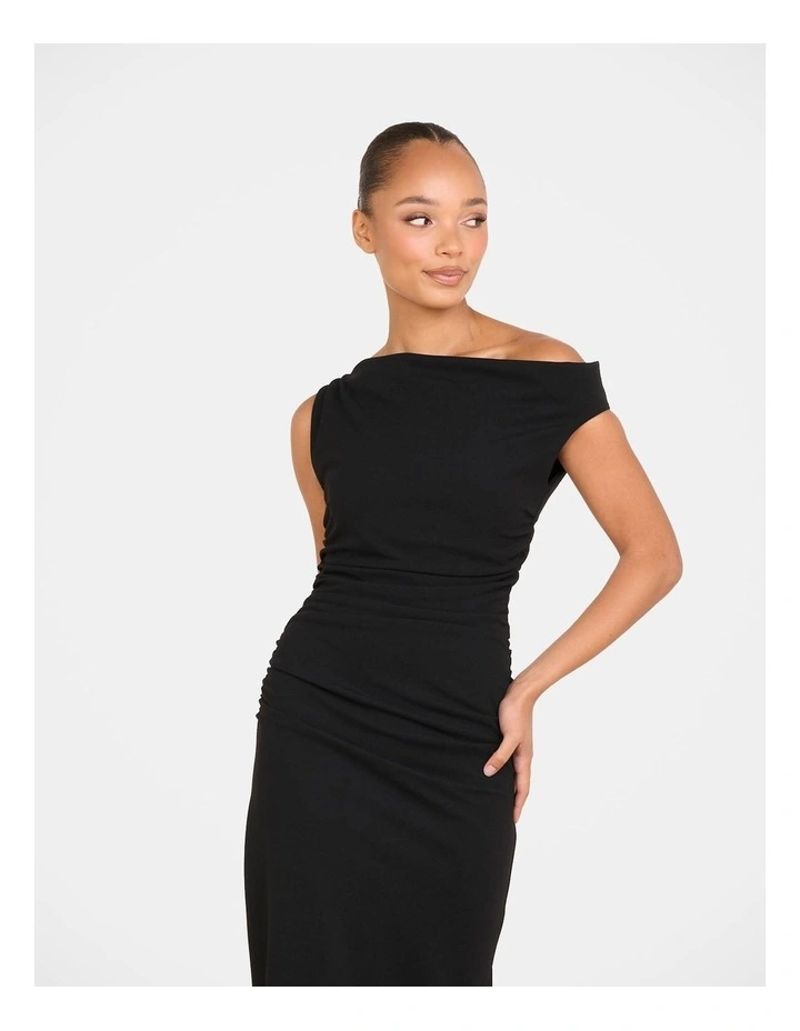 Analiese One Shoulder Dress in Black image 4