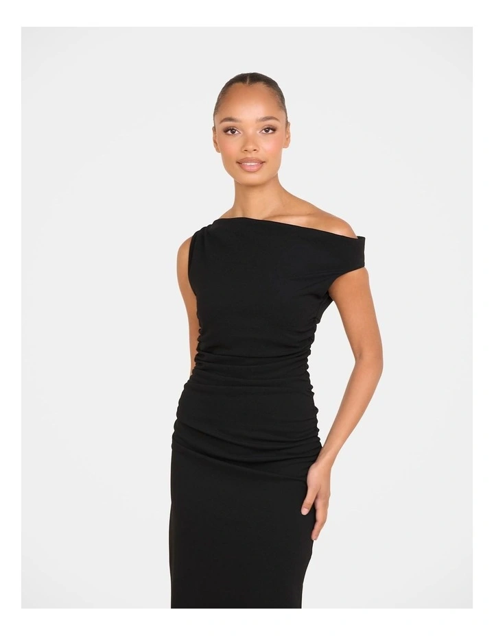 Analiese One Shoulder Dress in Black image 5