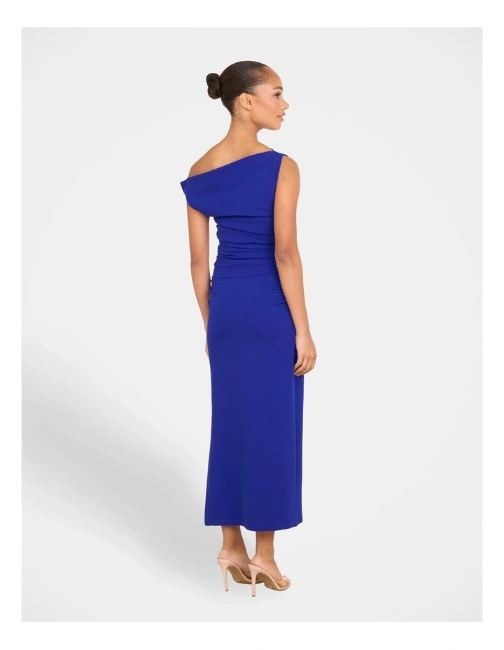 Analiese One Shoulder Dress in Blue image 2