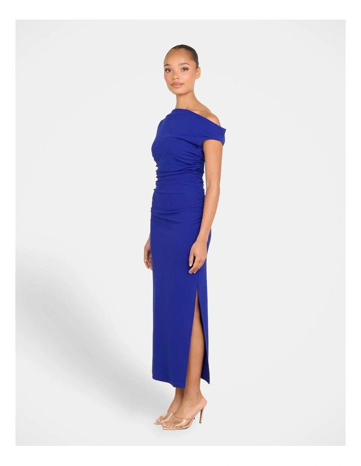 Analiese One Shoulder Dress in Blue image 3