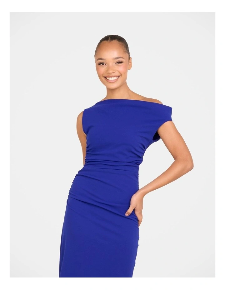 Analiese One Shoulder Dress in Blue image 4