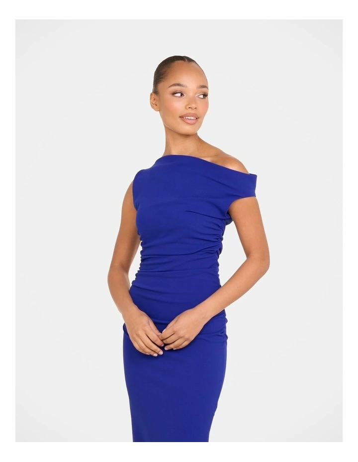 Analiese One Shoulder Dress in Blue image 5