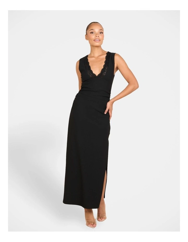 Tania Lace Front Maxi Dress in Black image 1