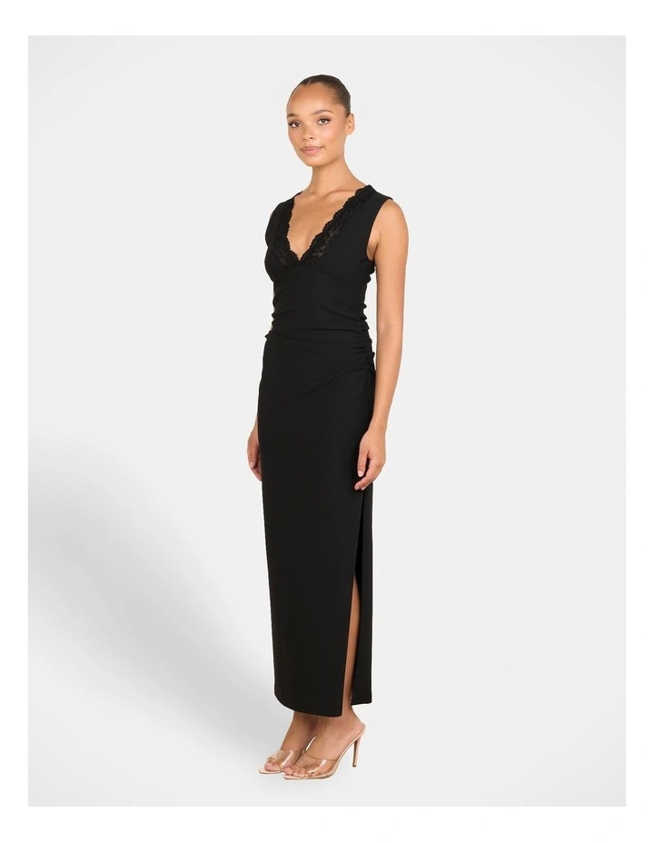 Tania Lace Front Maxi Dress in Black image 3