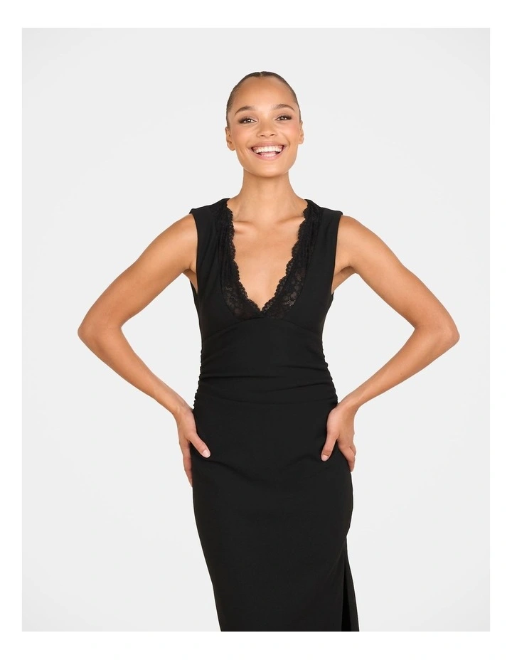 Tania Lace Front Maxi Dress in Black image 4