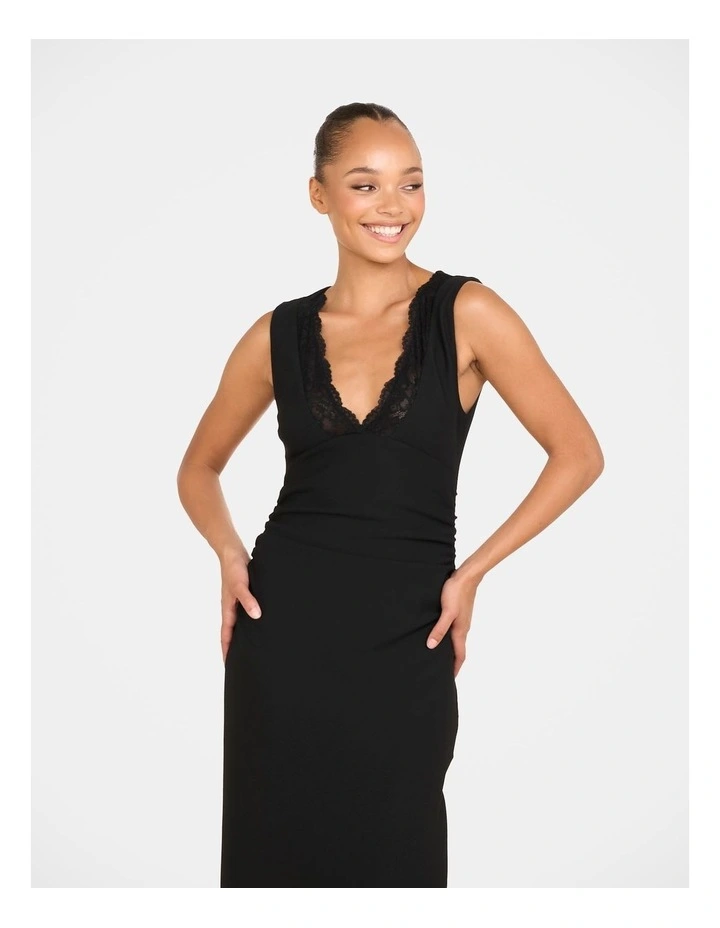 Tania Lace Front Maxi Dress in Black image 5