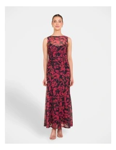 Qadisha Sheer Mesh Maxi Dress in Multi