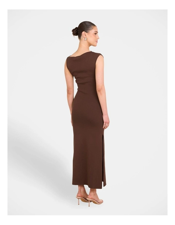 Jenna One Shoulder Maxi Dress in Brown image 2