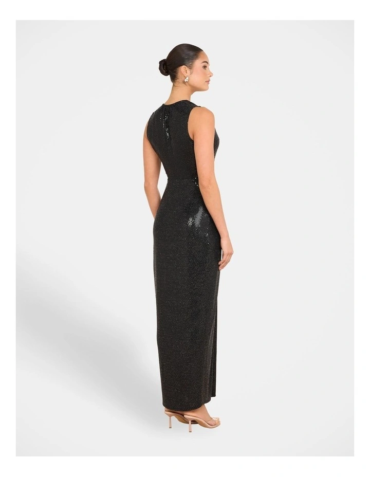 Zali Plunge Metallic Gown in Black image 2