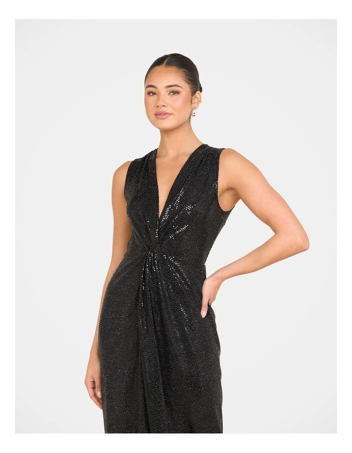 Zali Plunge Metallic Gown in Black image 5