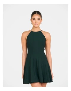 Gab High Neck Mini Dress in Green