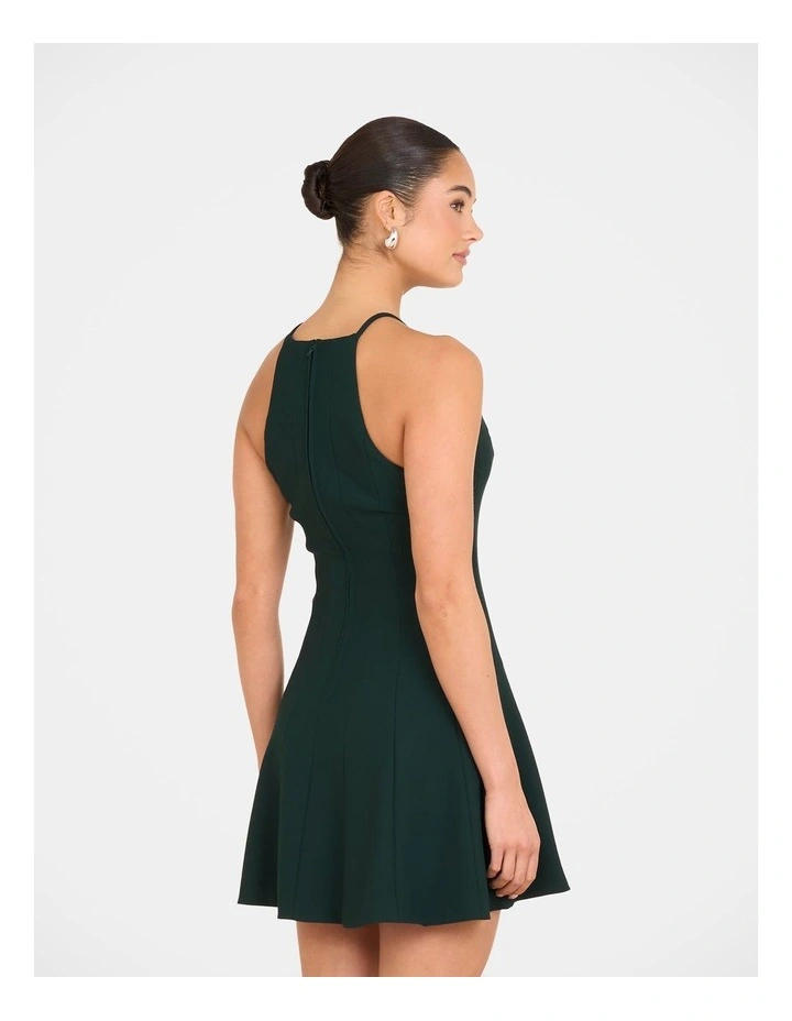 Gab High Neck Mini Dress in Green image 2