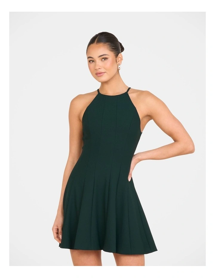 Gab High Neck Mini Dress in Green image 4