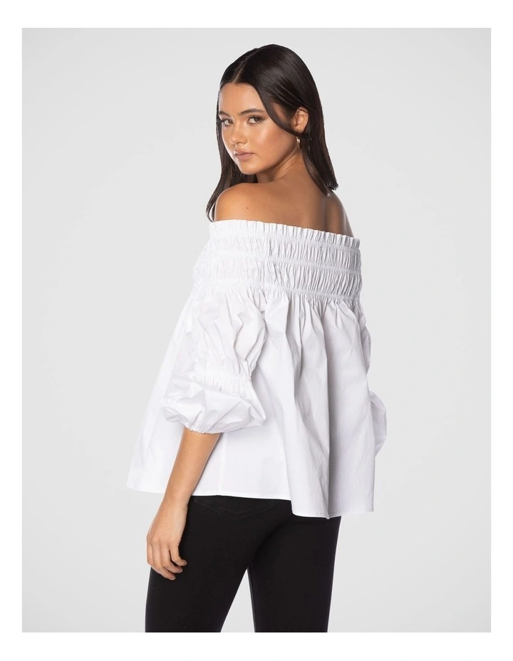 Judd Off The Shoulder Top in White image 3