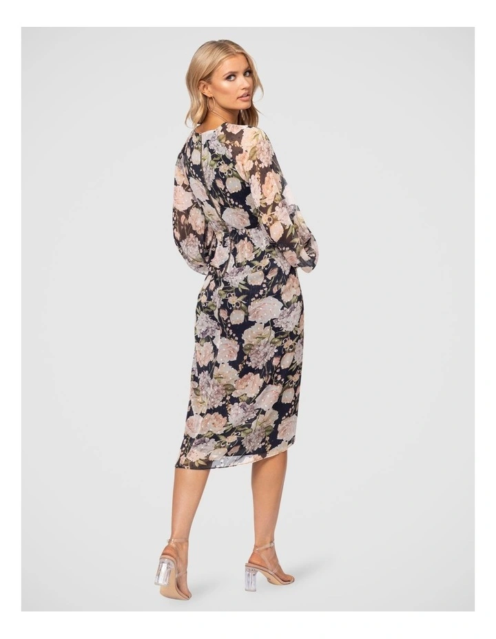 Ailish Midi Dress in Navy Multi image 3