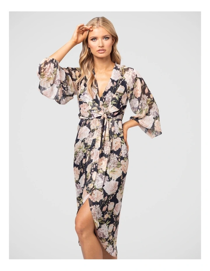 Ailish Midi Dress in Navy Multi image 4