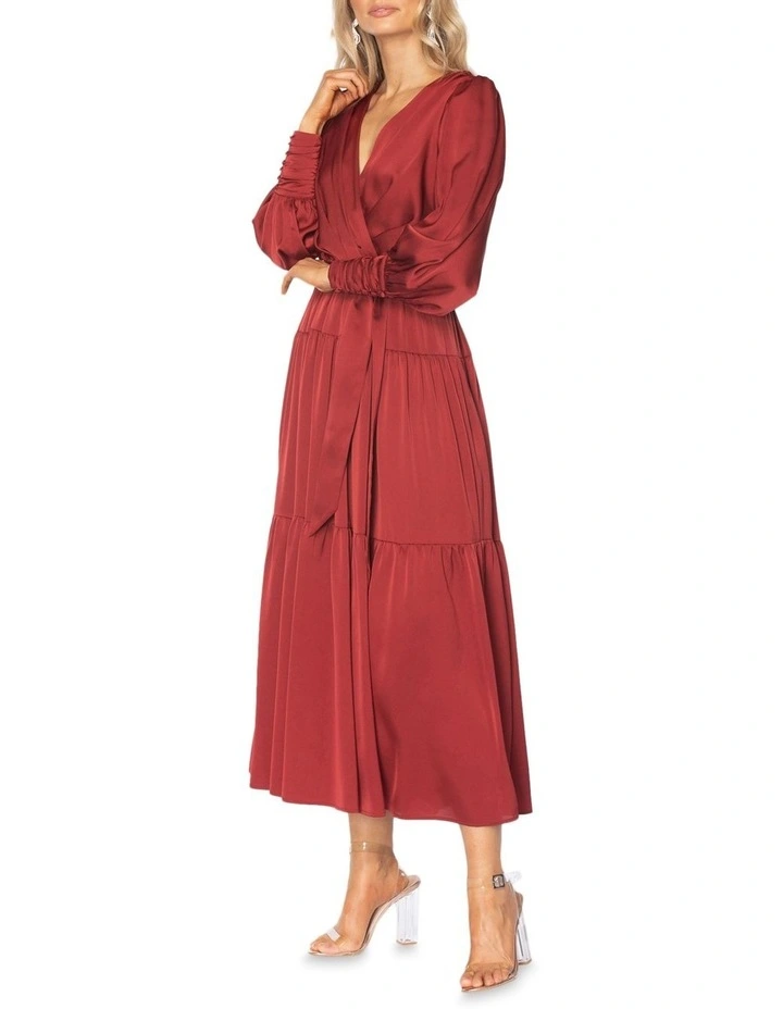 Moon Midi Dress in Burgundy image 2