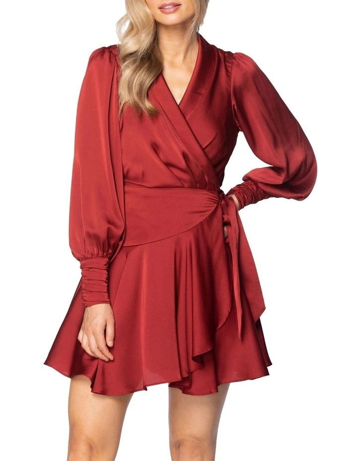 Rana Wrap Dress Burgundy image 1