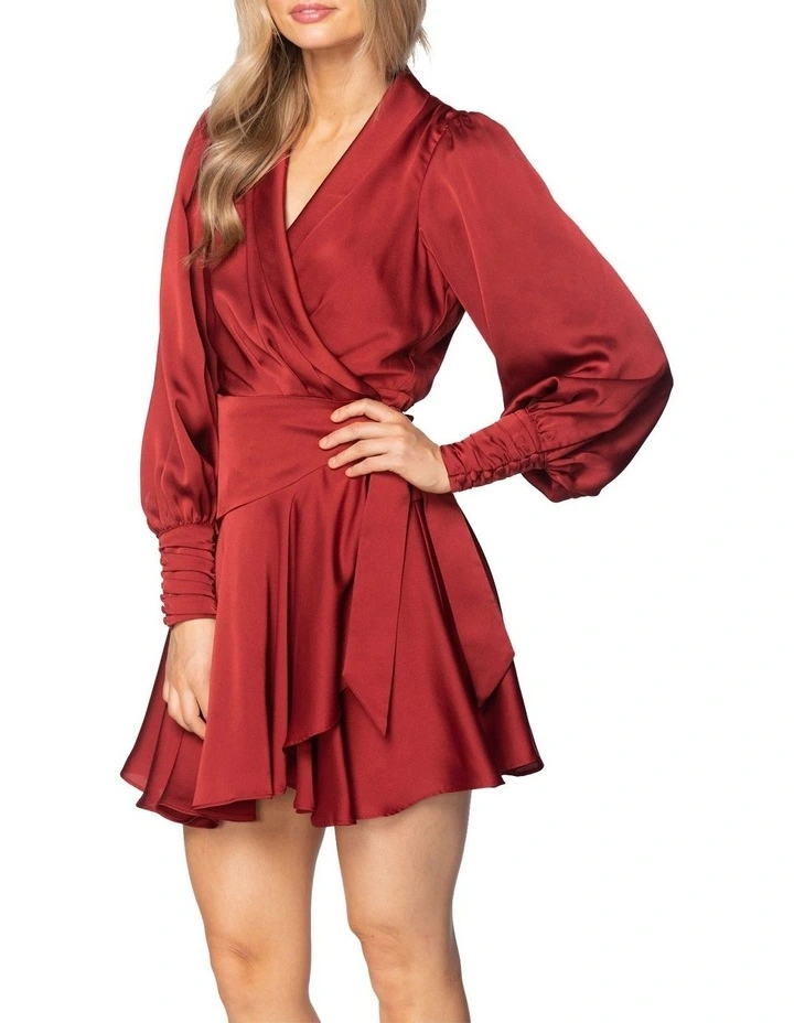 Rana Wrap Dress Burgundy image 2