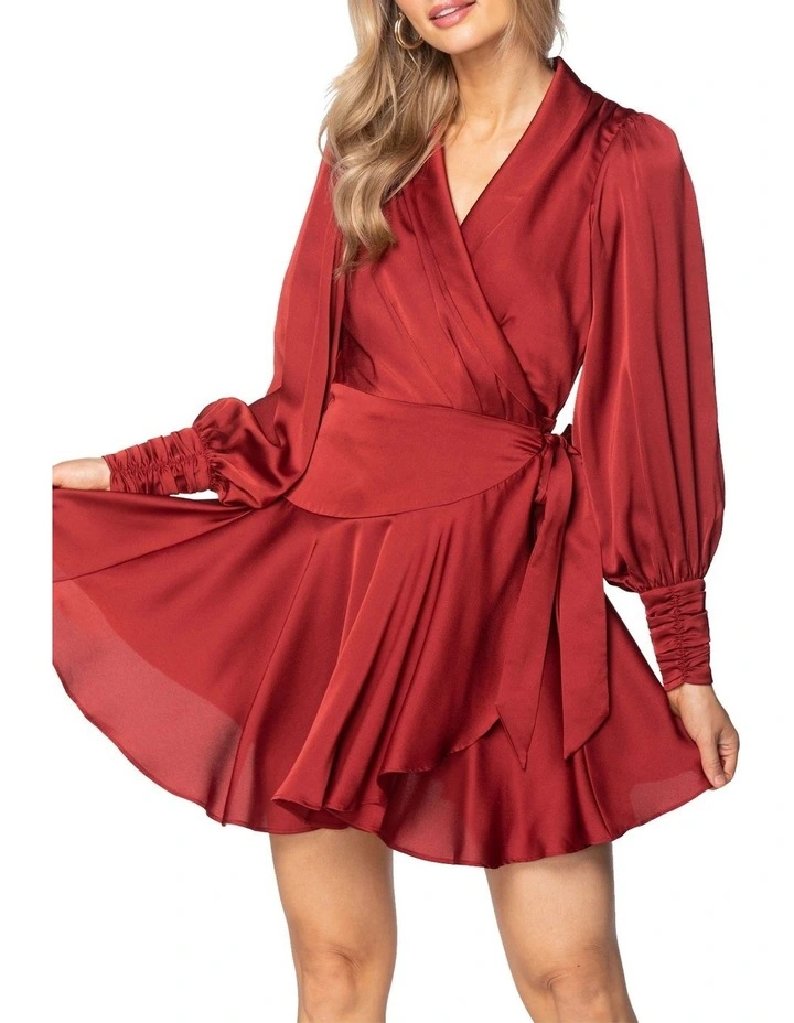 Rana Wrap Dress Burgundy image 4
