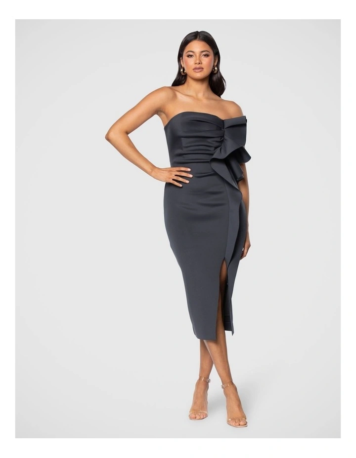 Paola Midi Dress in Charcoal Grey image 1