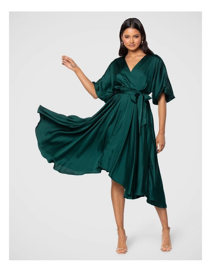 Krish Midi Dress in Emerald image 1
