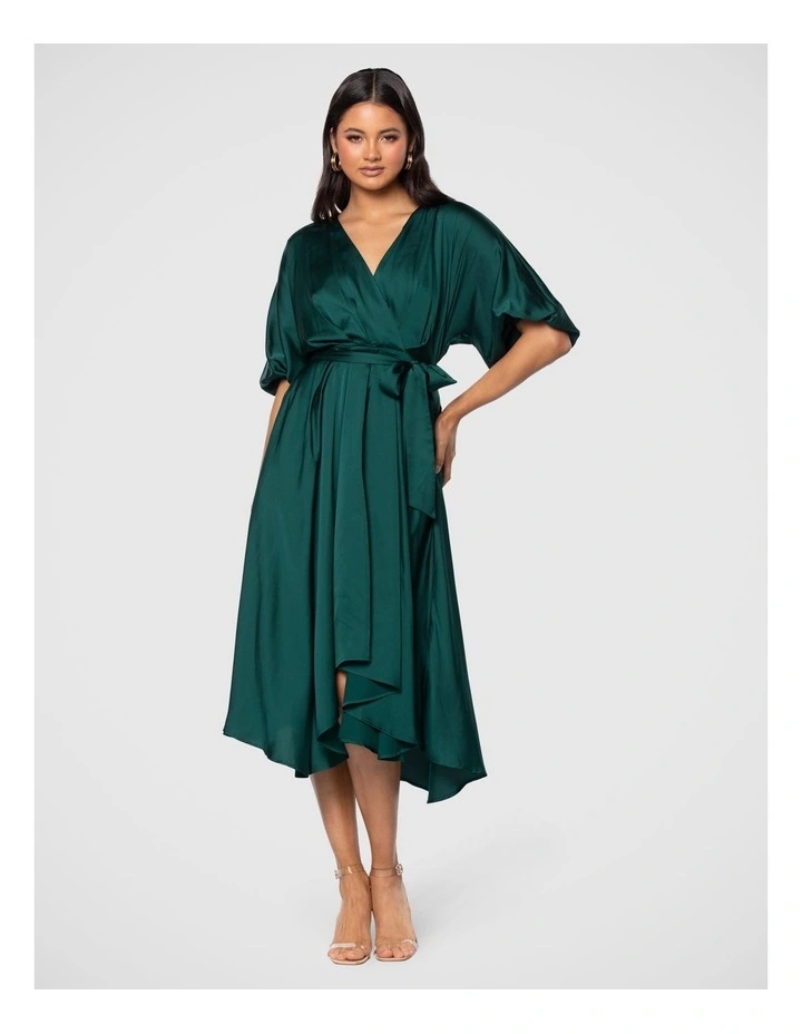 Krish Midi Dress in Emerald image 4