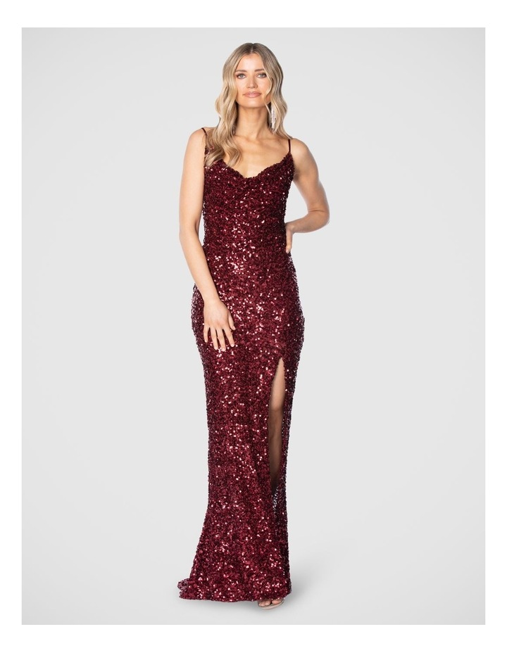 Ivana Gown in Burgundy Red