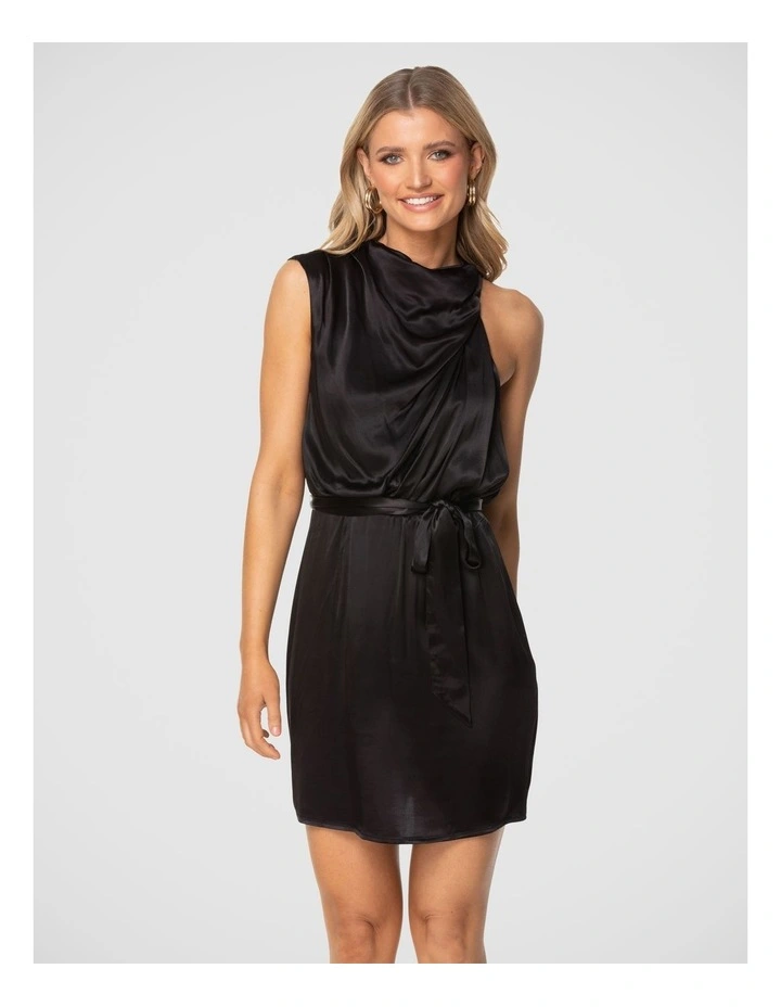 Cesar Mini Dress in Black image 4