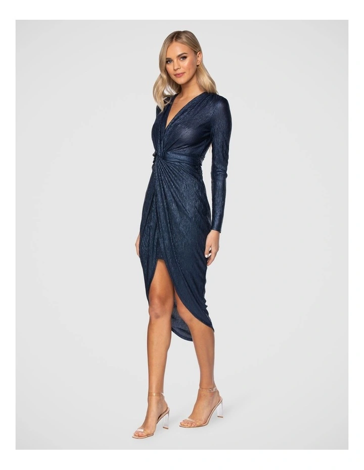 Meta Midi Dress in Navy image 2