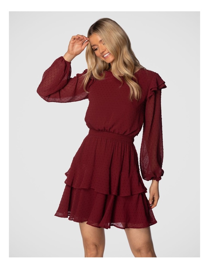 Yasmin Devonport Burgundy Velvet Draped Detail Mini Dress | In The Style