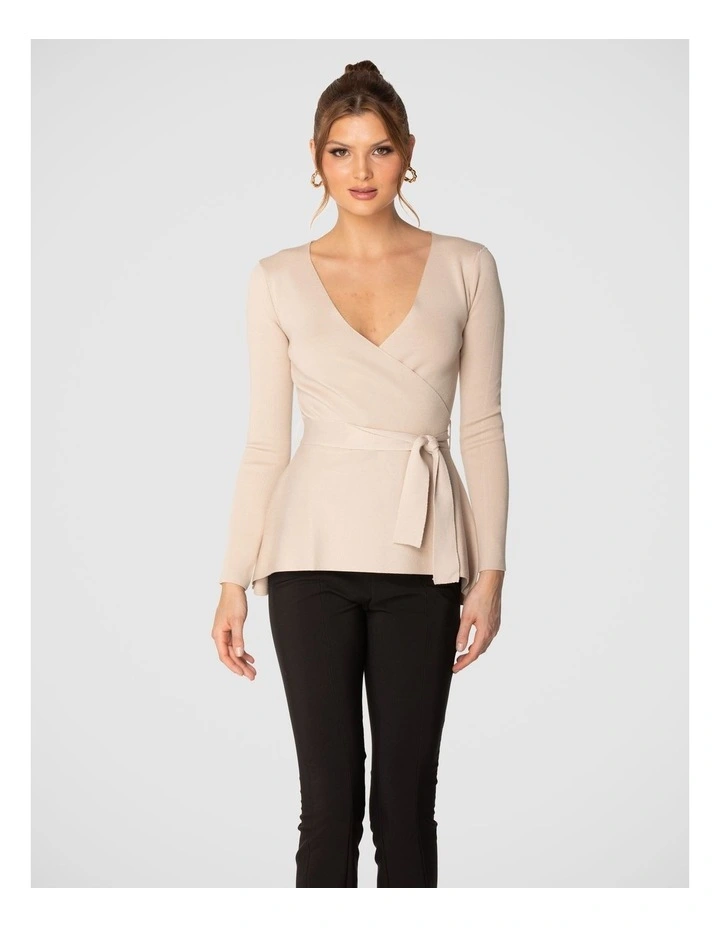 Ariana Knit Top in Cream image 1