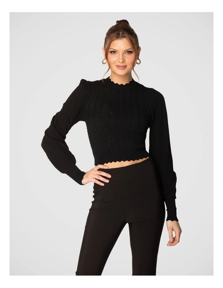 Mila Knit Top in Black image 1