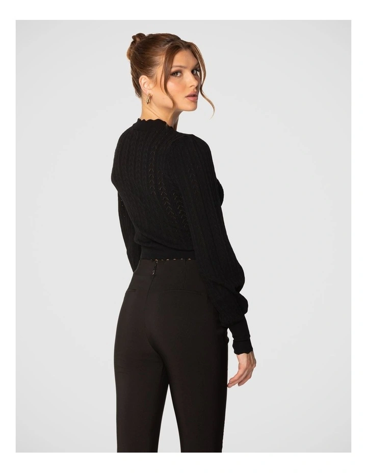 Mila Knit Top in Black image 4