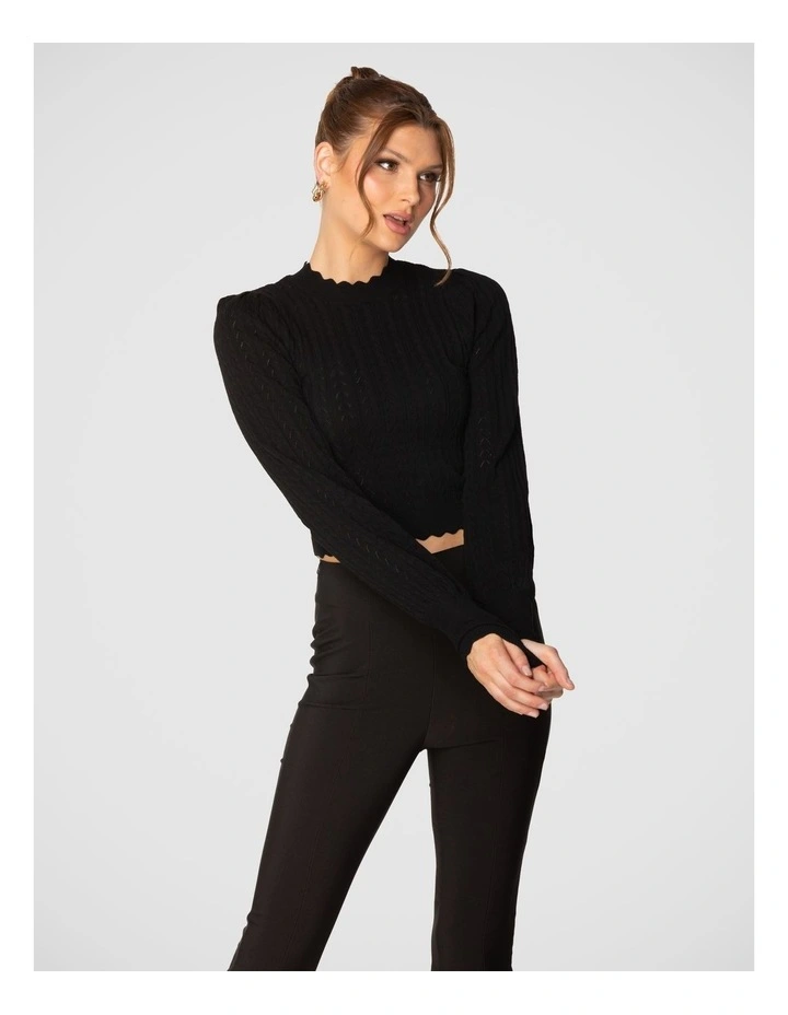 Mila Knit Top in Black image 5