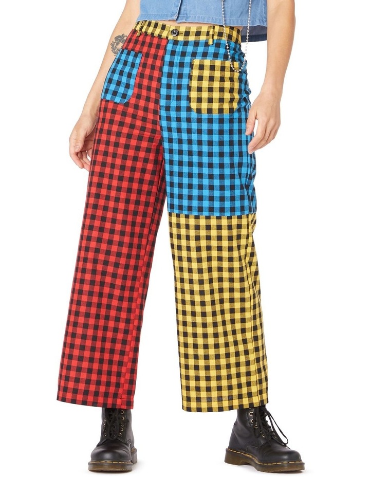 Festive Gingham Cotton Pants Multi